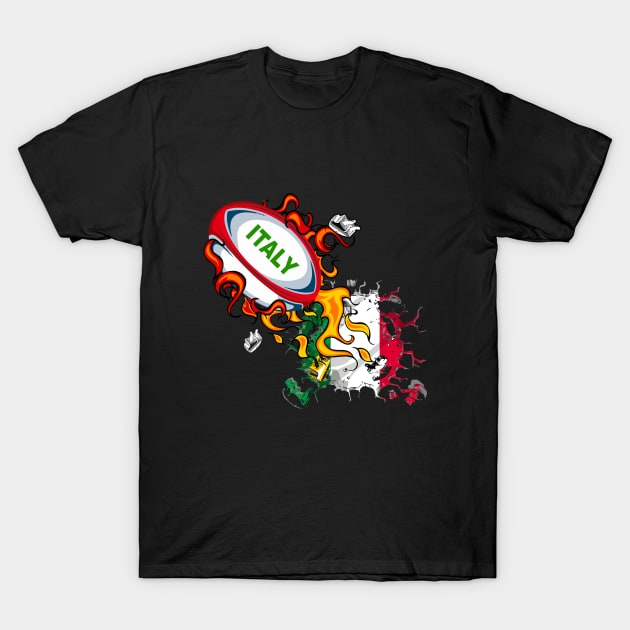 Italy Rugby T-Shirt by soufyane